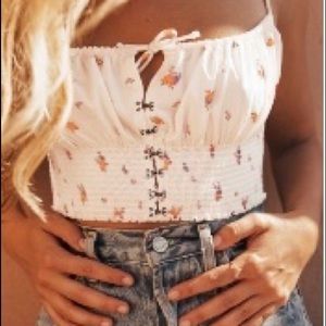 UO CROPPED FLORAL TANK